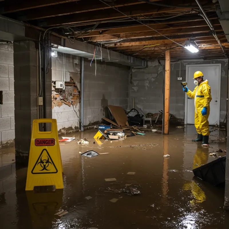 Flooded Basement Electrical Hazard in Rowland, NC Property